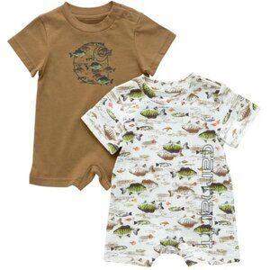 Carhartt Fishing Short-Sleeve Romper 2-Piece Set for Babies 3 & 6 Months